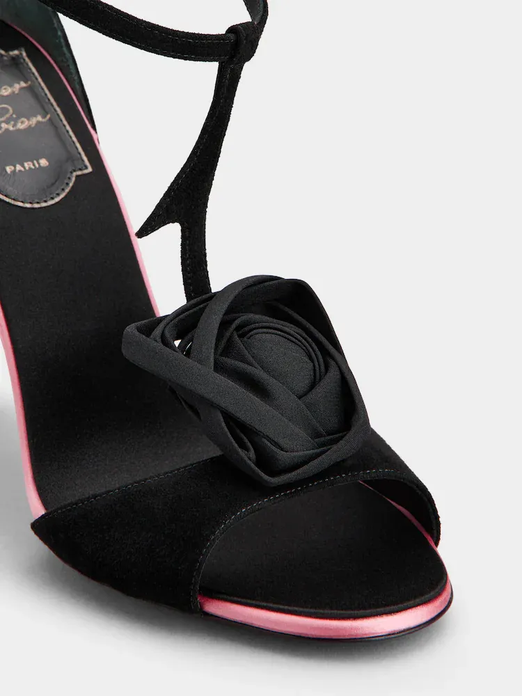 100Mm Rose Vivier T-Strap Sandals
