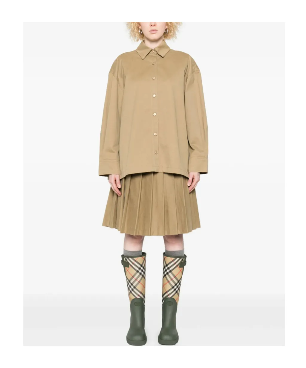 Pleated-Back Cotton Shirt