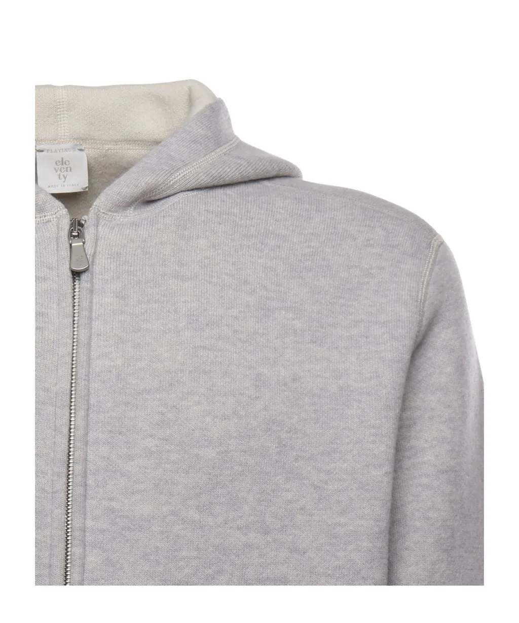 Eleventy Hooded Zip-Up Sweater