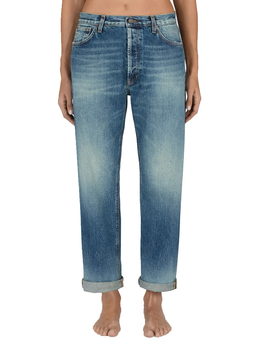 Dondup Distressed Straight-Leg Jeans