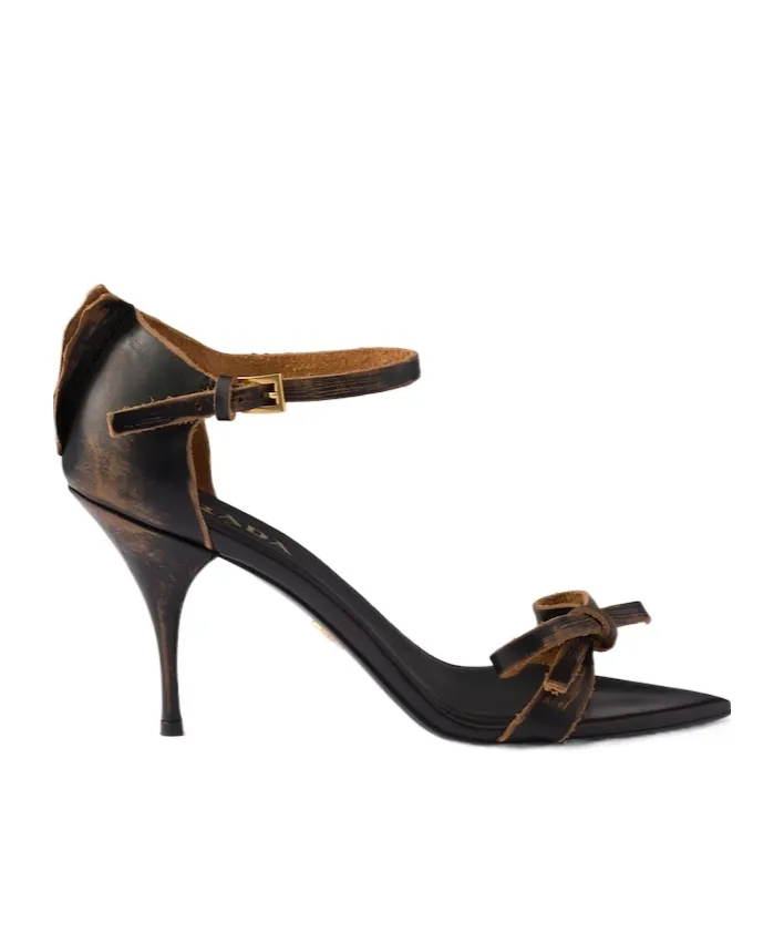 Prada Bow Detailed Heeled Sandals