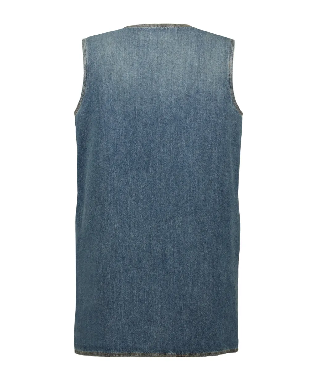 V-Neck Denim Mini Dress