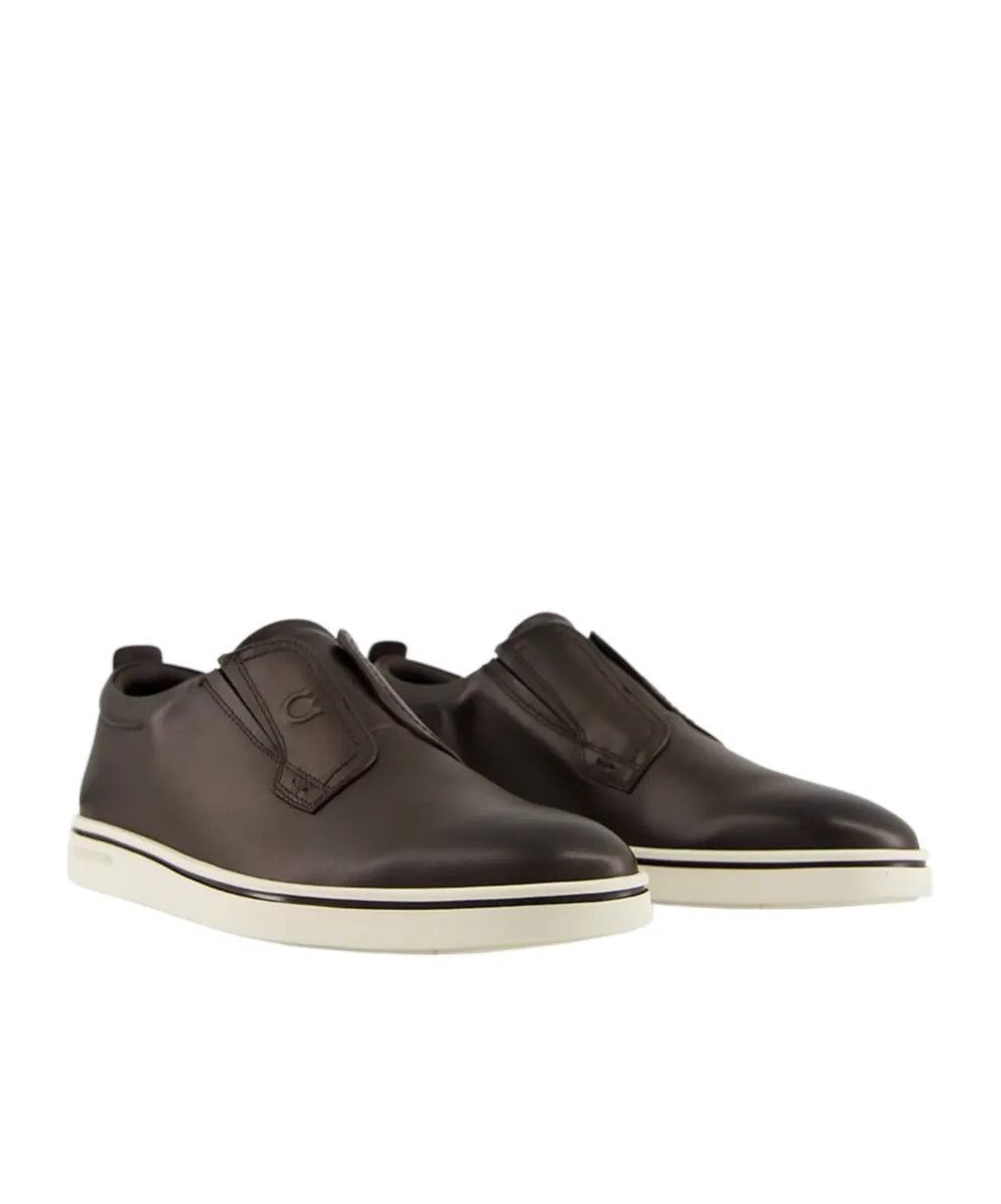 Ferragamo Round-Toe Slip-On Sneakers