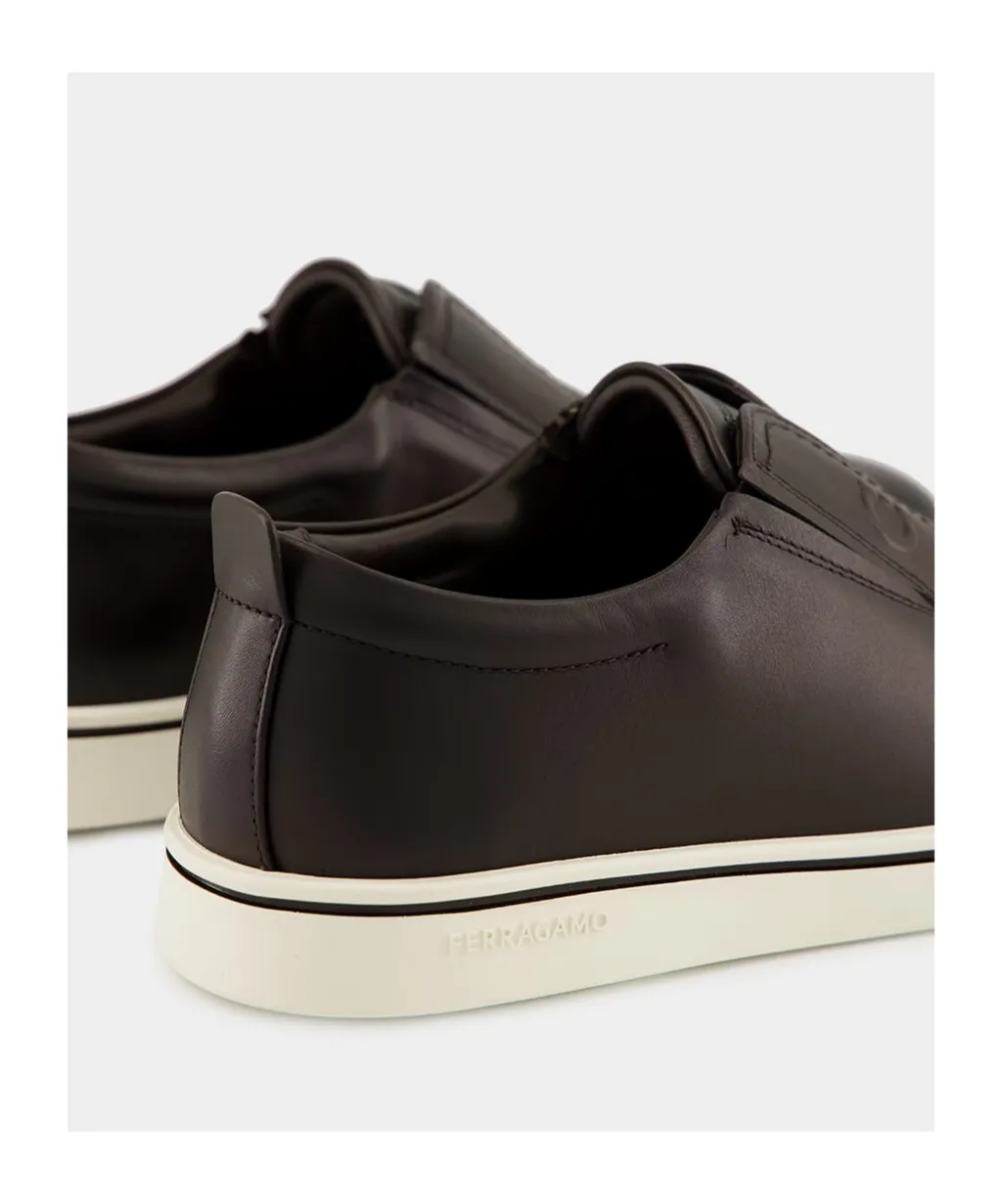 Ferragamo Round-Toe Slip-On Sneakers