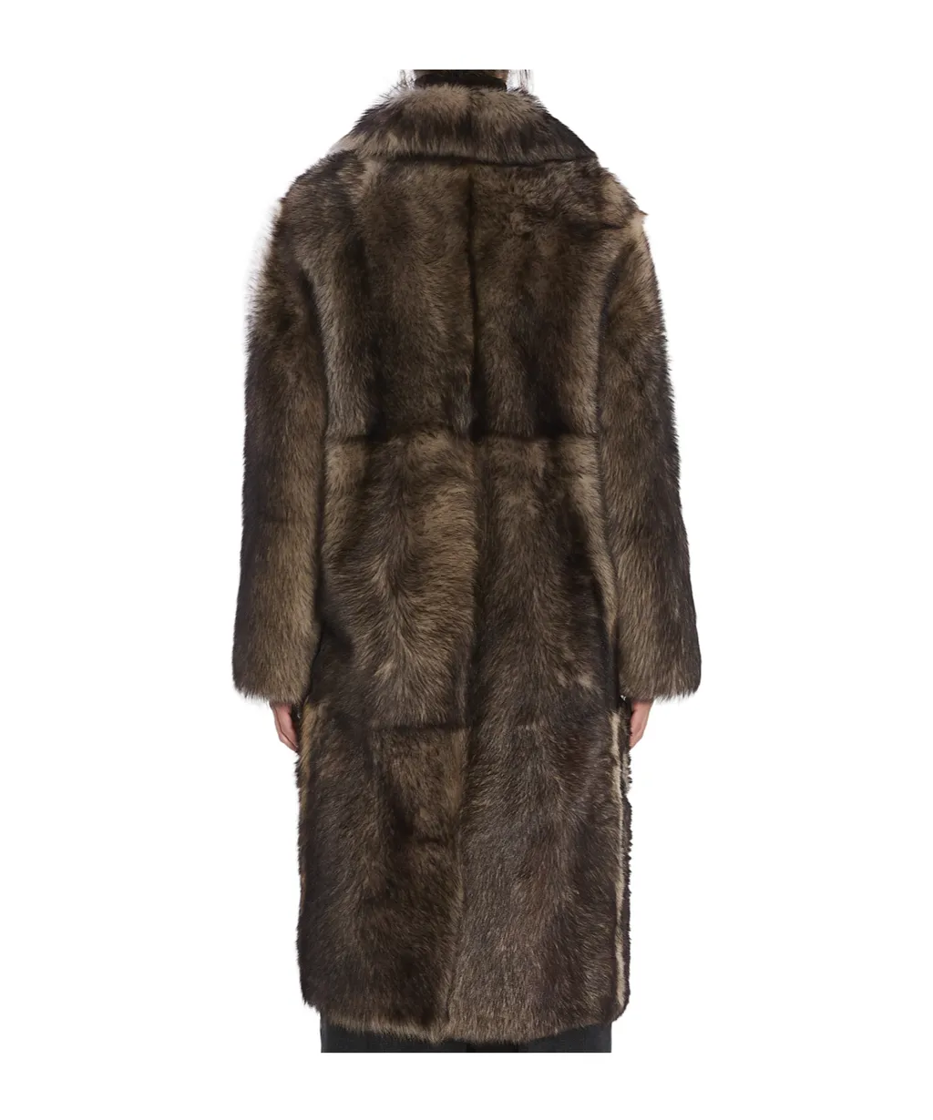 Yves Salomon Double-Breasted Fur Coat
