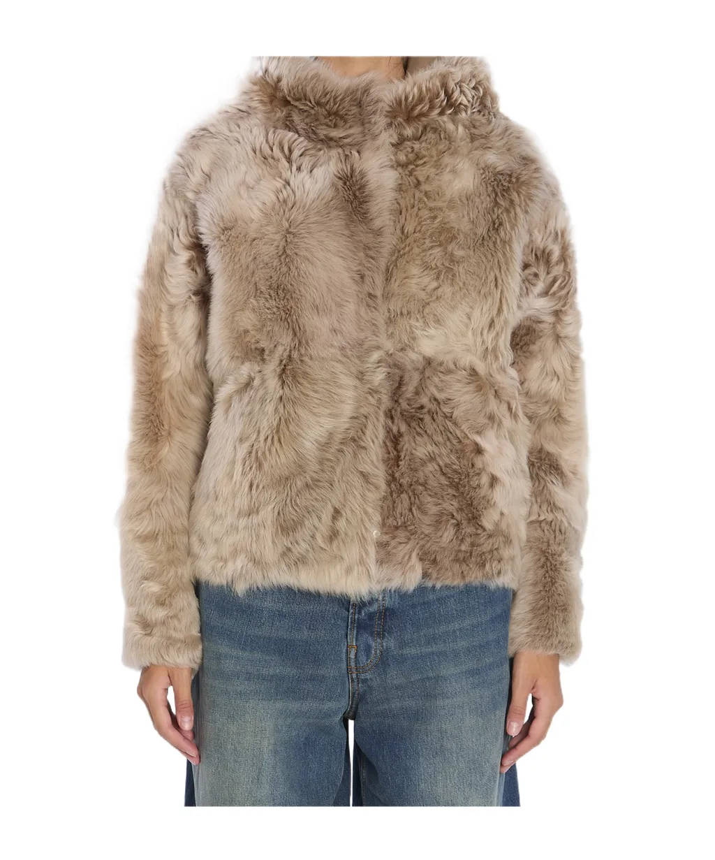 Yves Salomon Hooded Lamb Fur Jacket