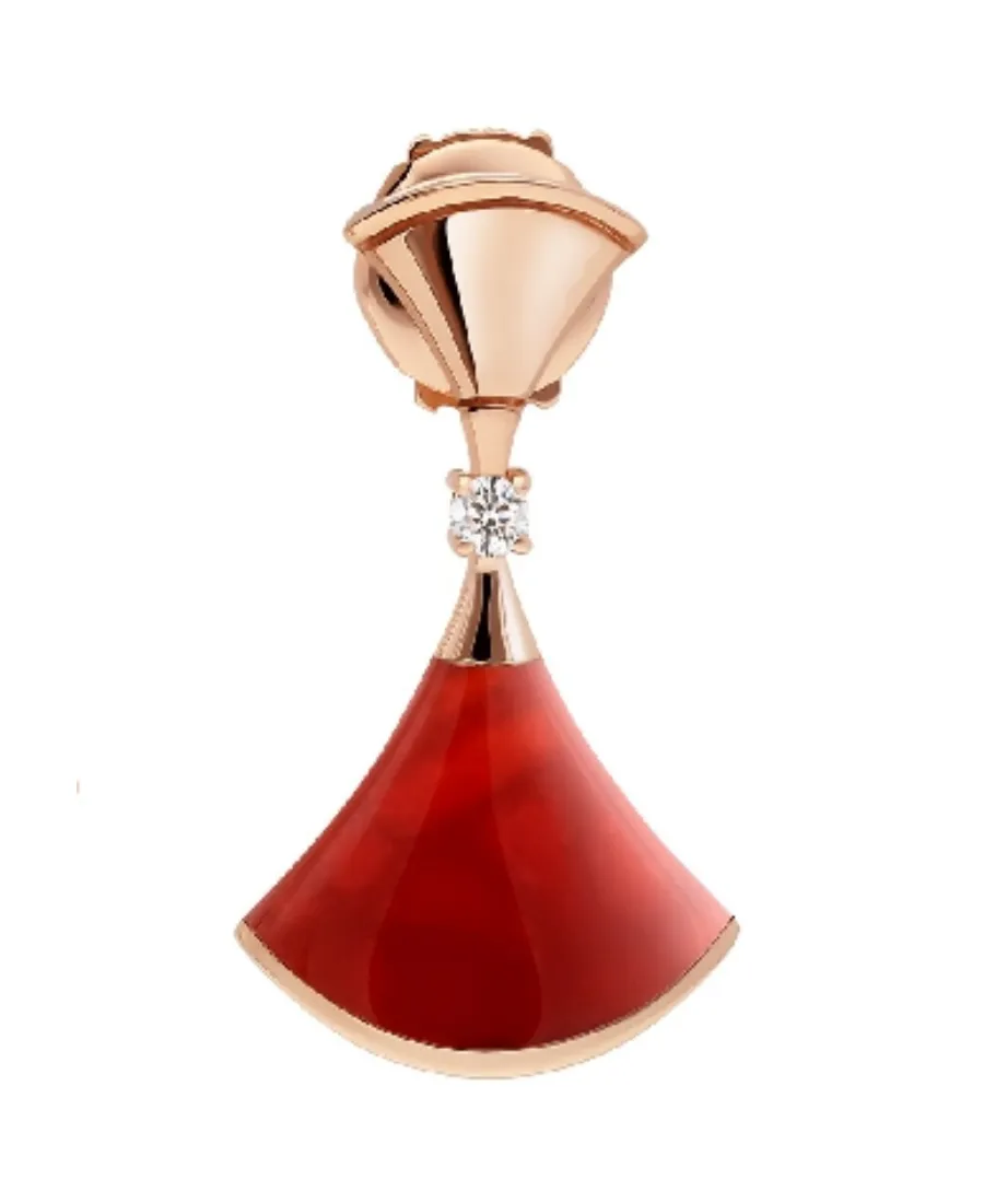 Rose Gold Red Chalcedony Earrings