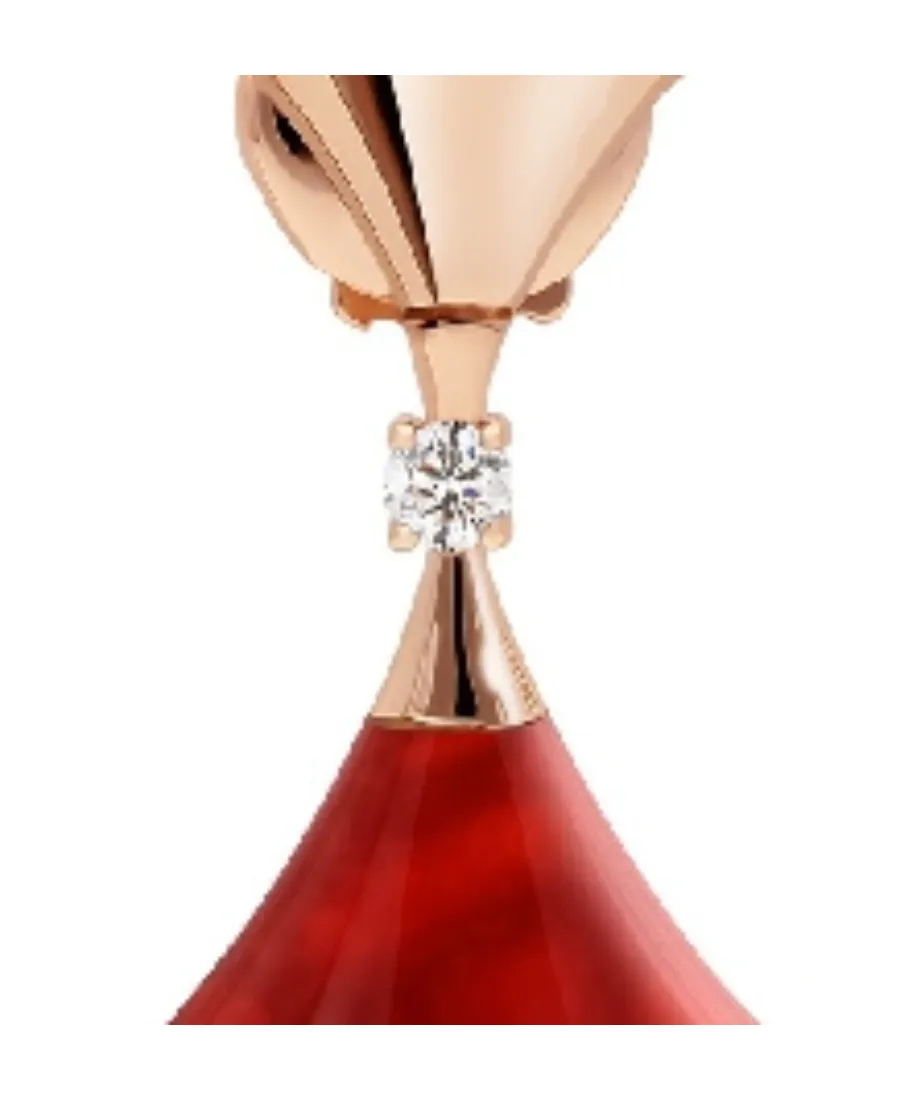 Rose Gold Red Chalcedony Earrings
