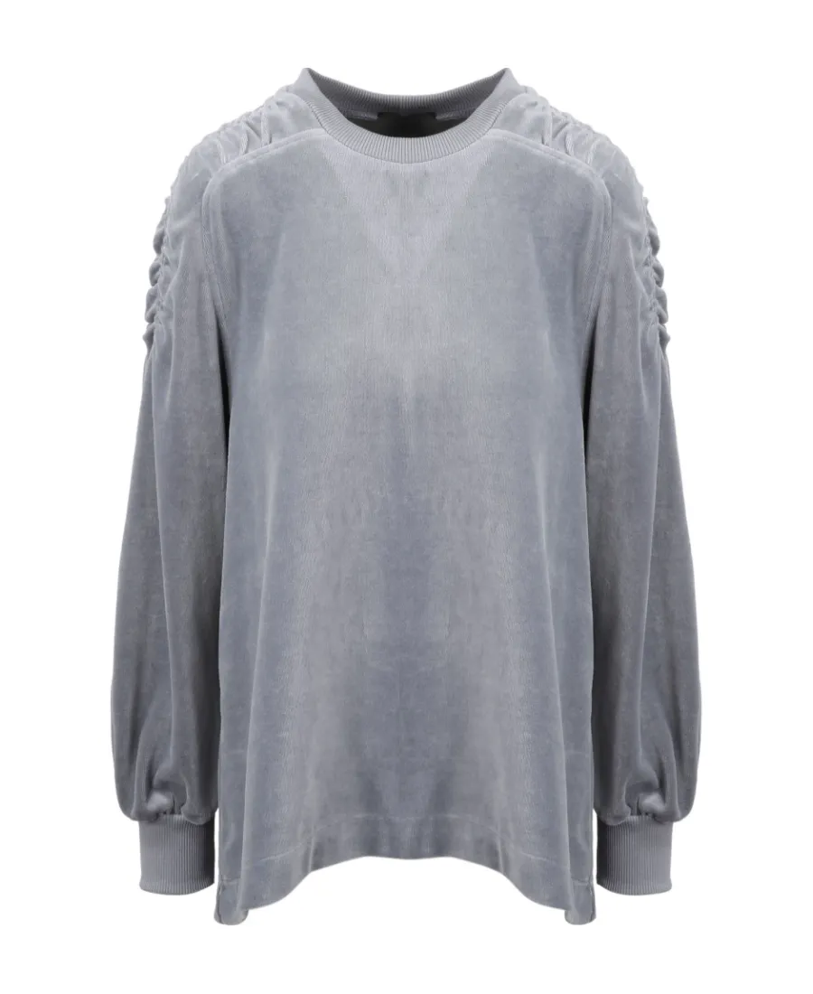 Alberta Ferretti Ruched Shoulder Crewneck Sweatshirt