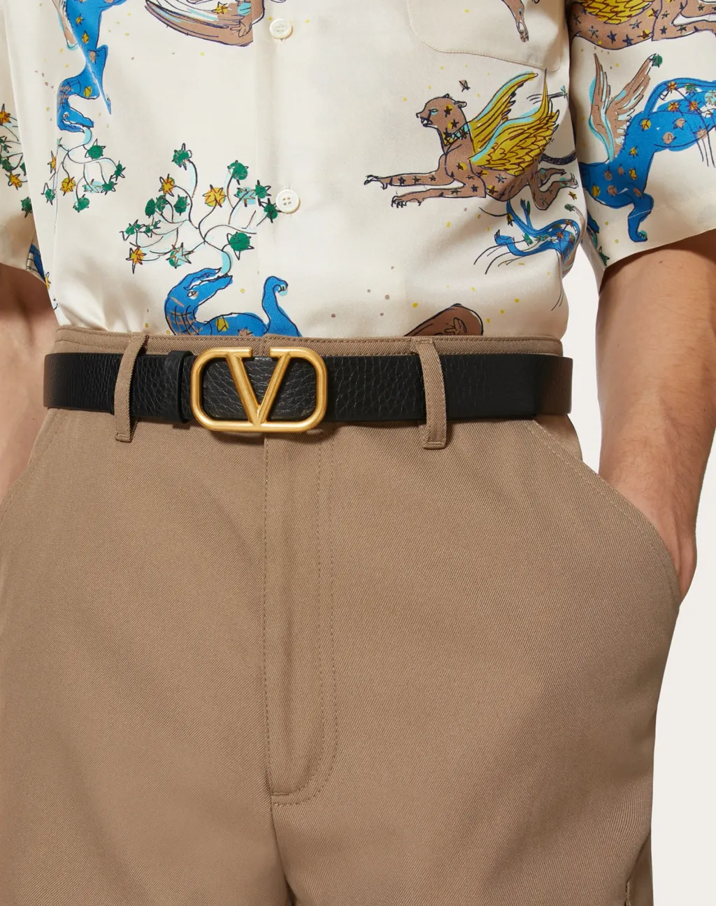 Valentino Vlogo Signature Reversible Buckled Belt