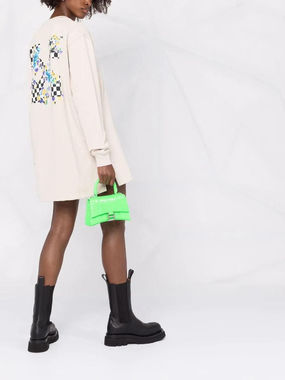 Floral-Arrows Sweater Dress