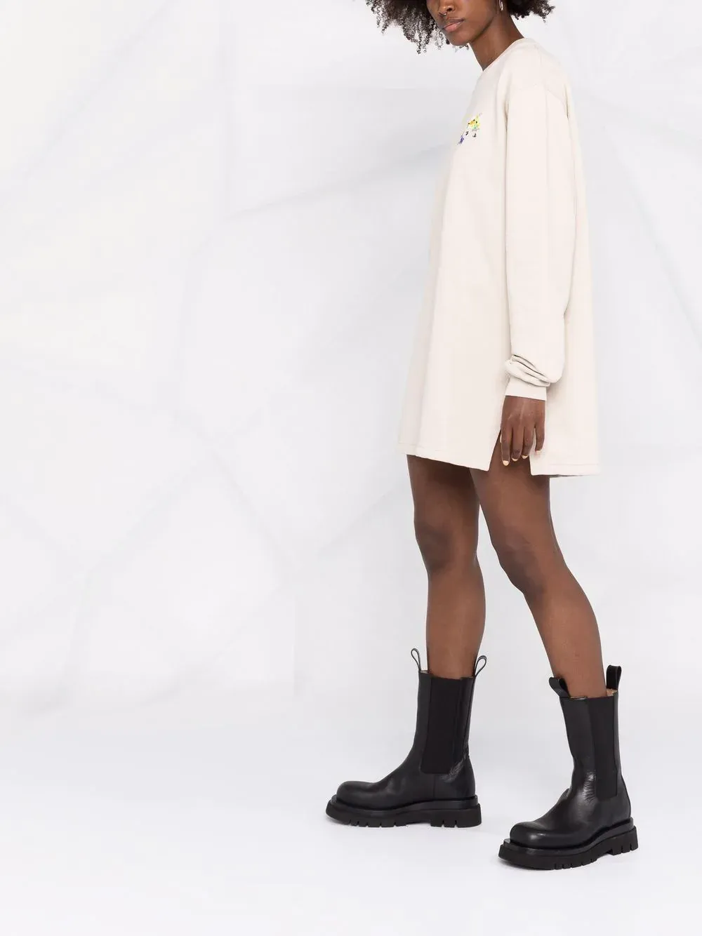 Floral-Arrows Sweater Dress