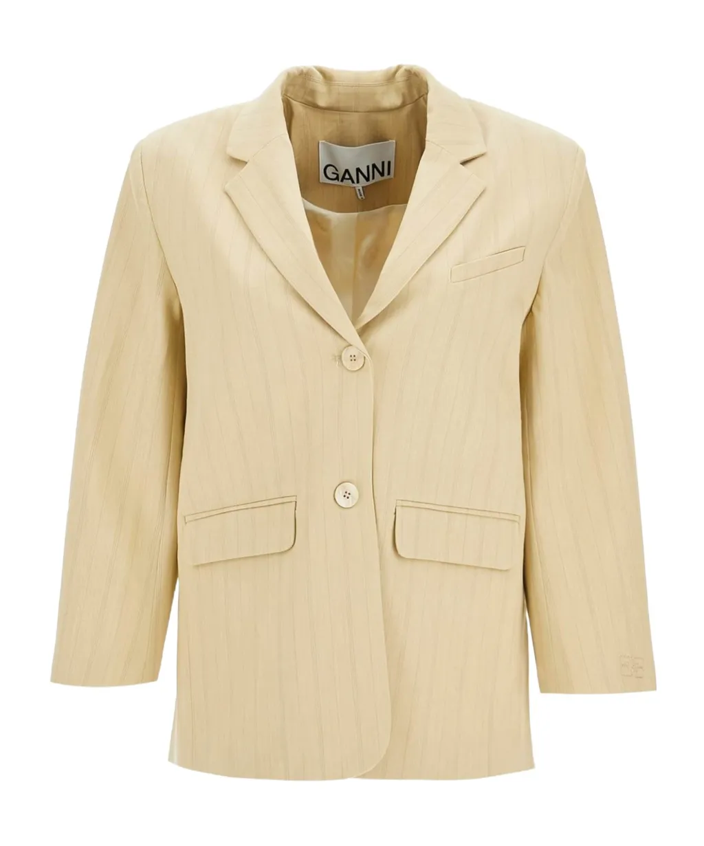 Ganni Striped Pattern Blazer