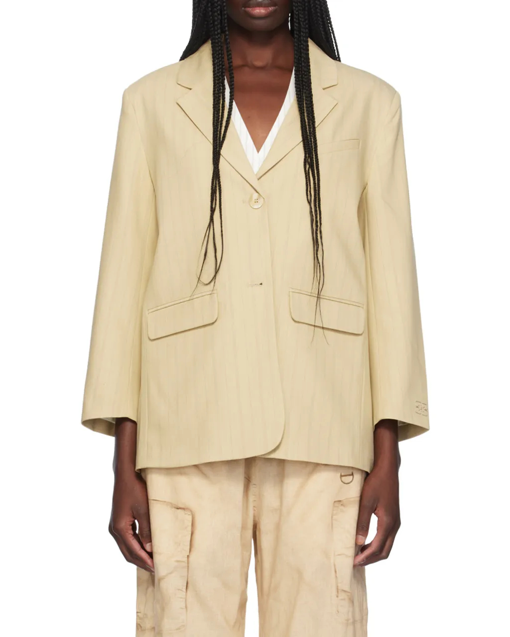 Ganni Striped Pattern Blazer