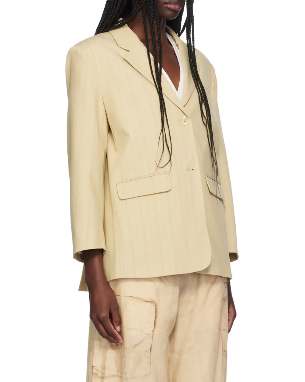 Ganni Striped Pattern Blazer