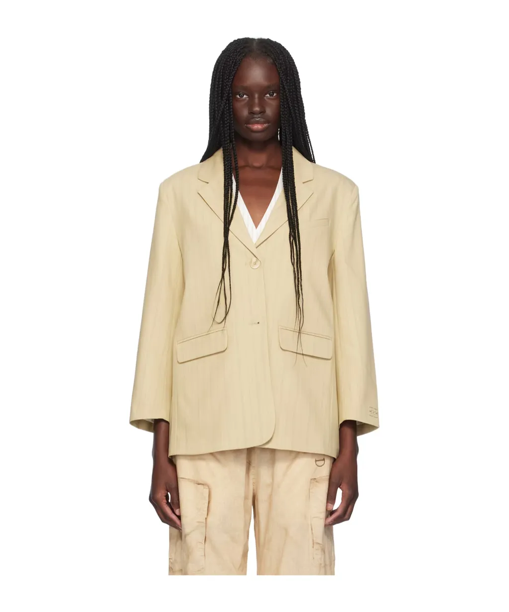Ganni Striped Pattern Blazer