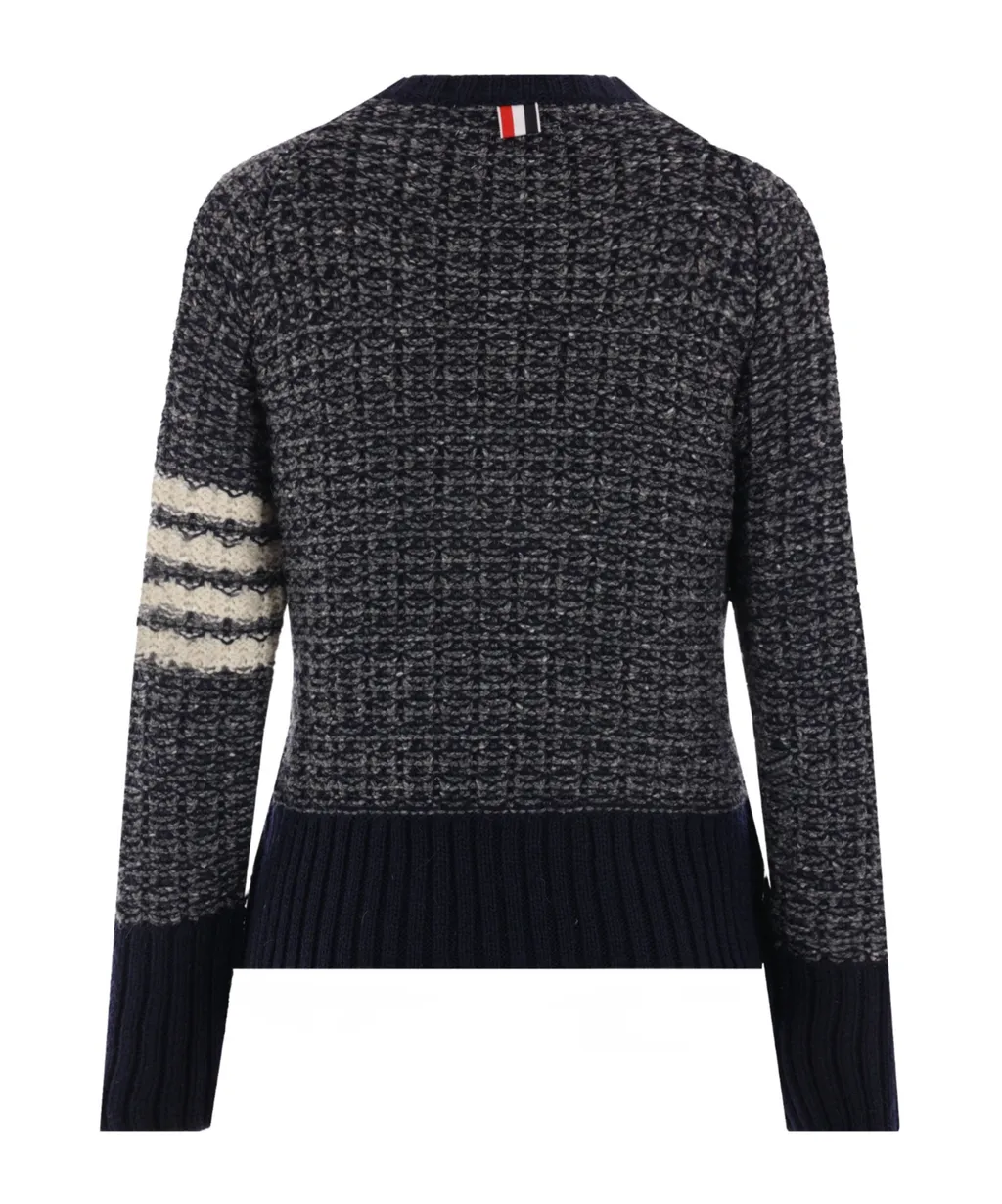 Tuck Stitch Raglan Sleeve Crew Neck Pullover
