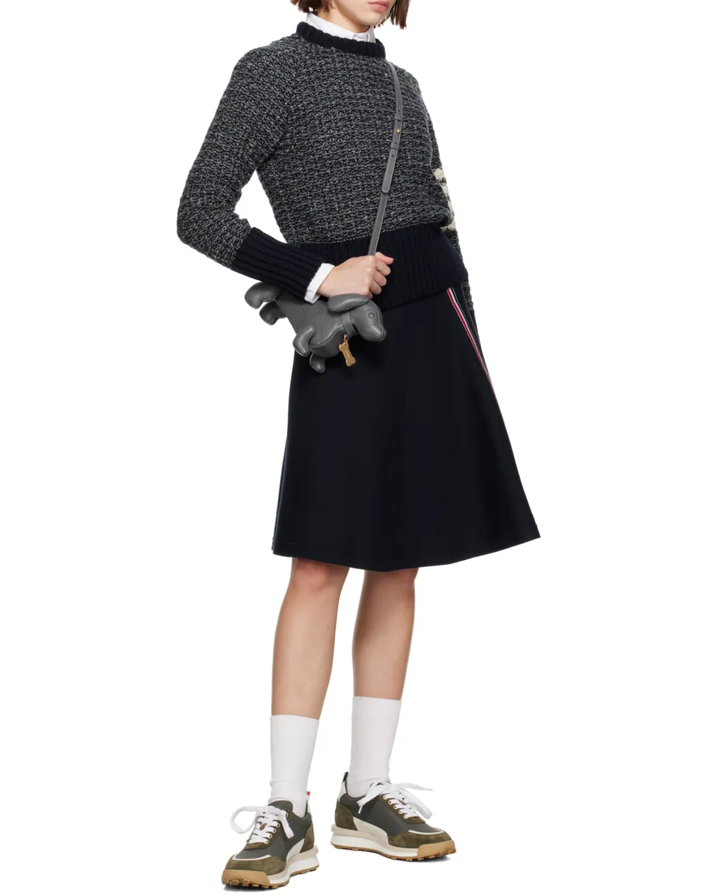 Tuck Stitch Raglan Sleeve Crew Neck Pullover