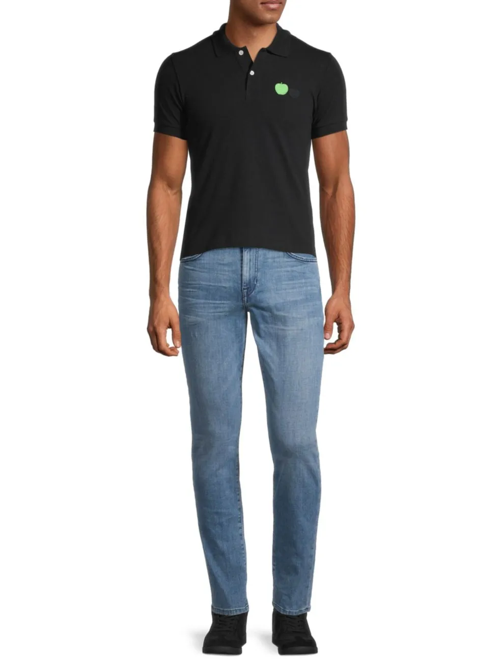 Pattern Polo Short-Sleeved Top