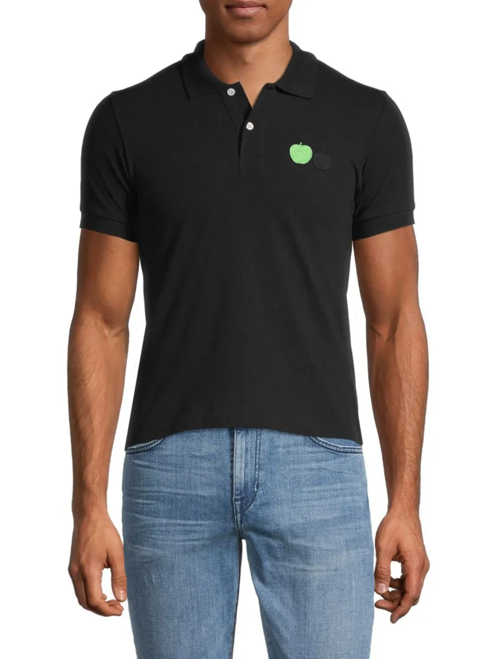 Pattern Polo Short-Sleeved Top