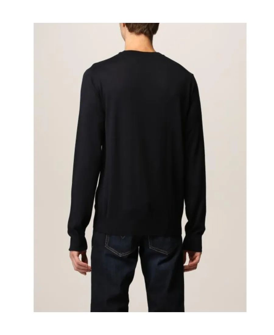 Emporio Armani Logo Embroidered Crewneck Jumper