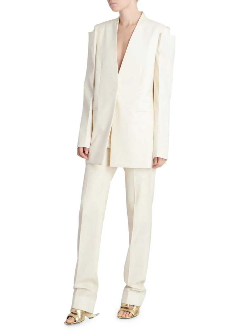 Cut-Out Single-Breasted Blazer