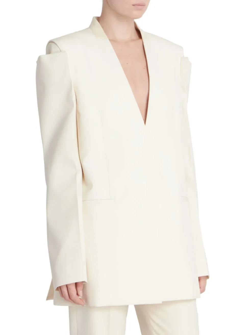 Cut-Out Single-Breasted Blazer