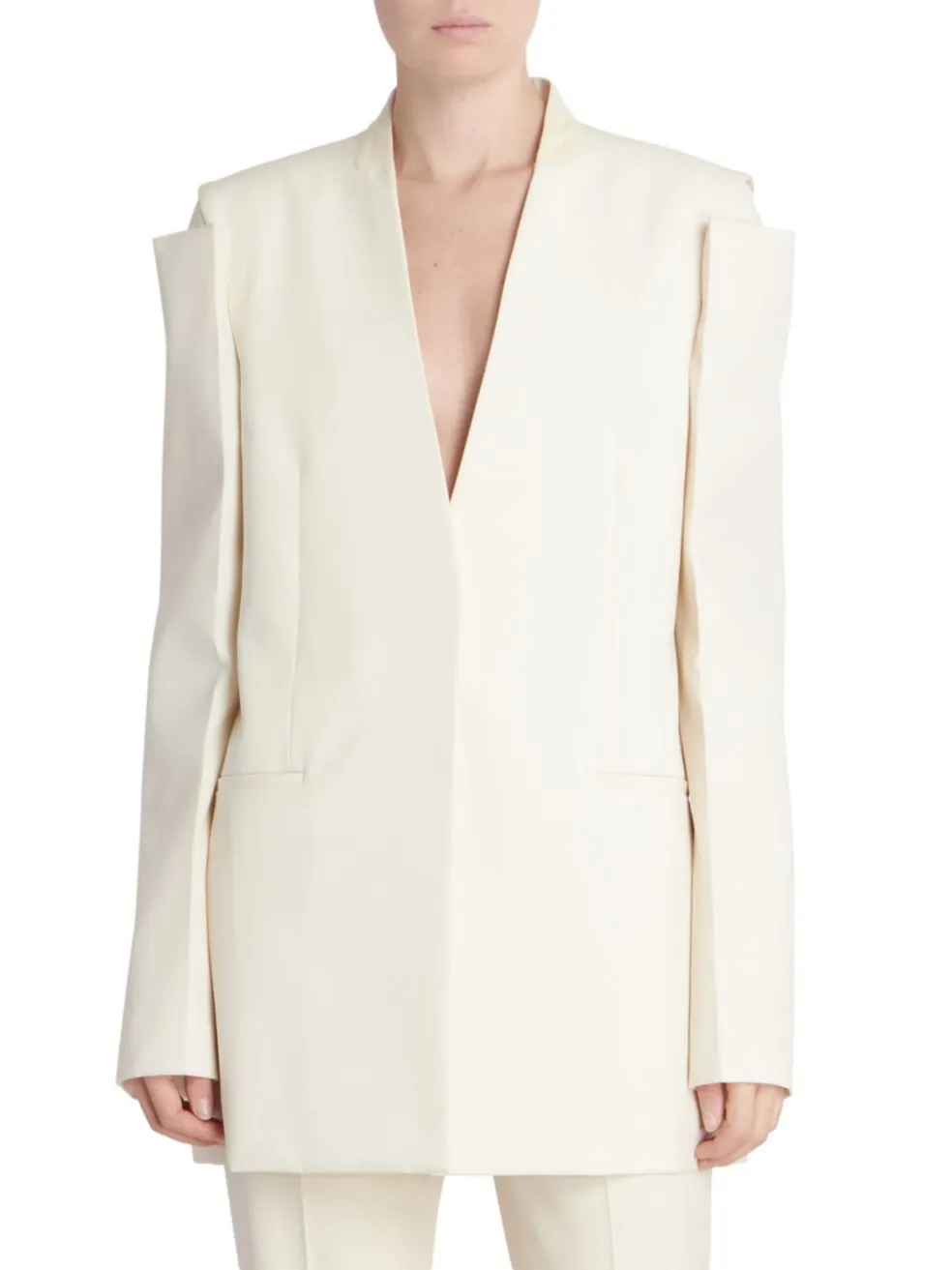 Cut-Out Single-Breasted Blazer