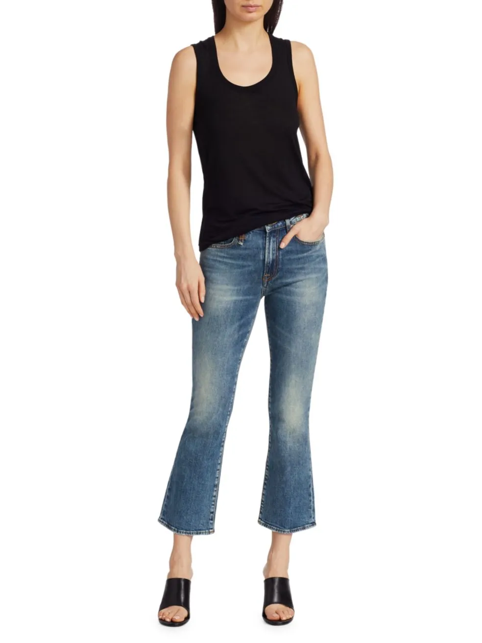 Mid-Rise Flared Jeans