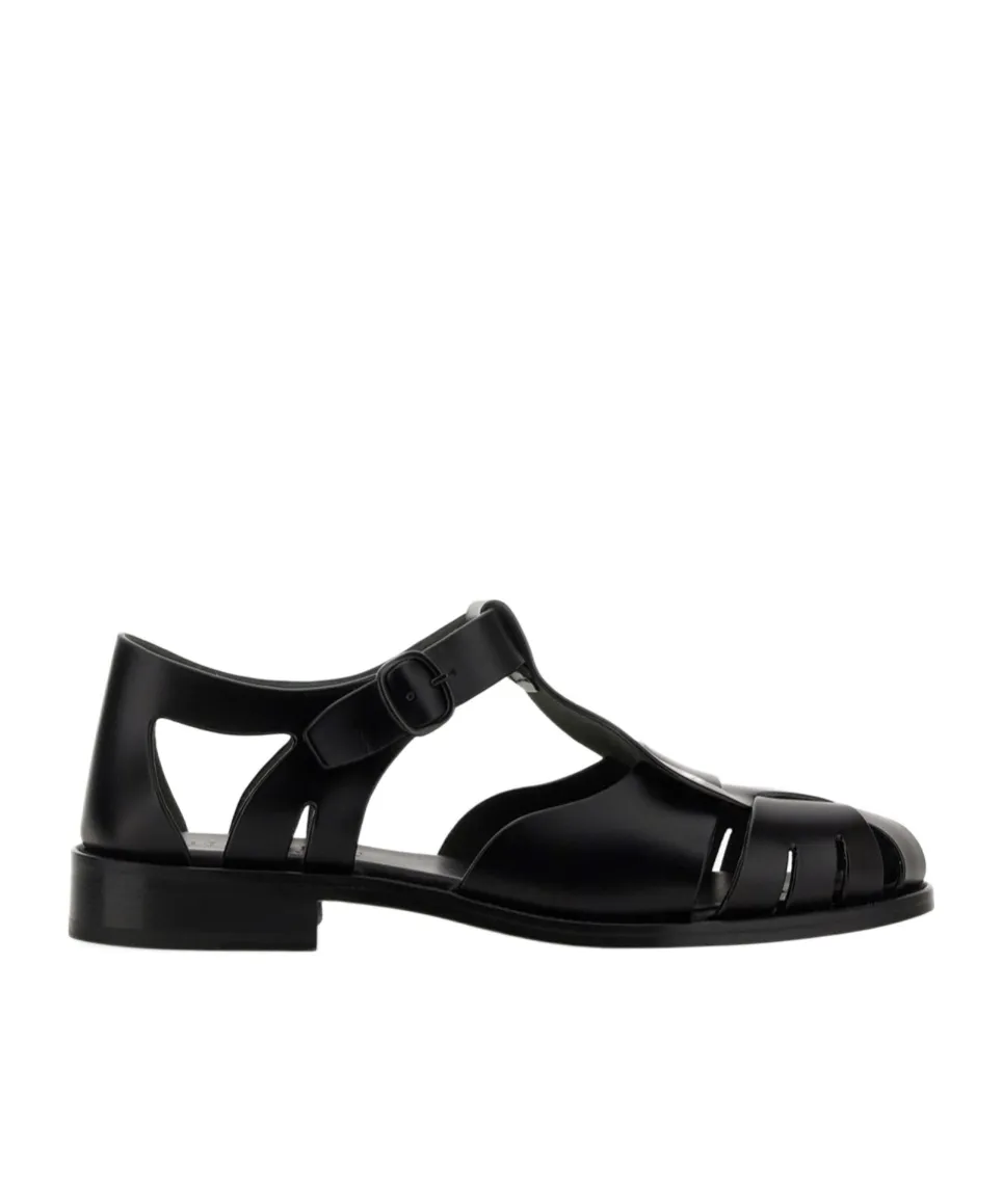 Pesca Cut-Out Leather Sandals