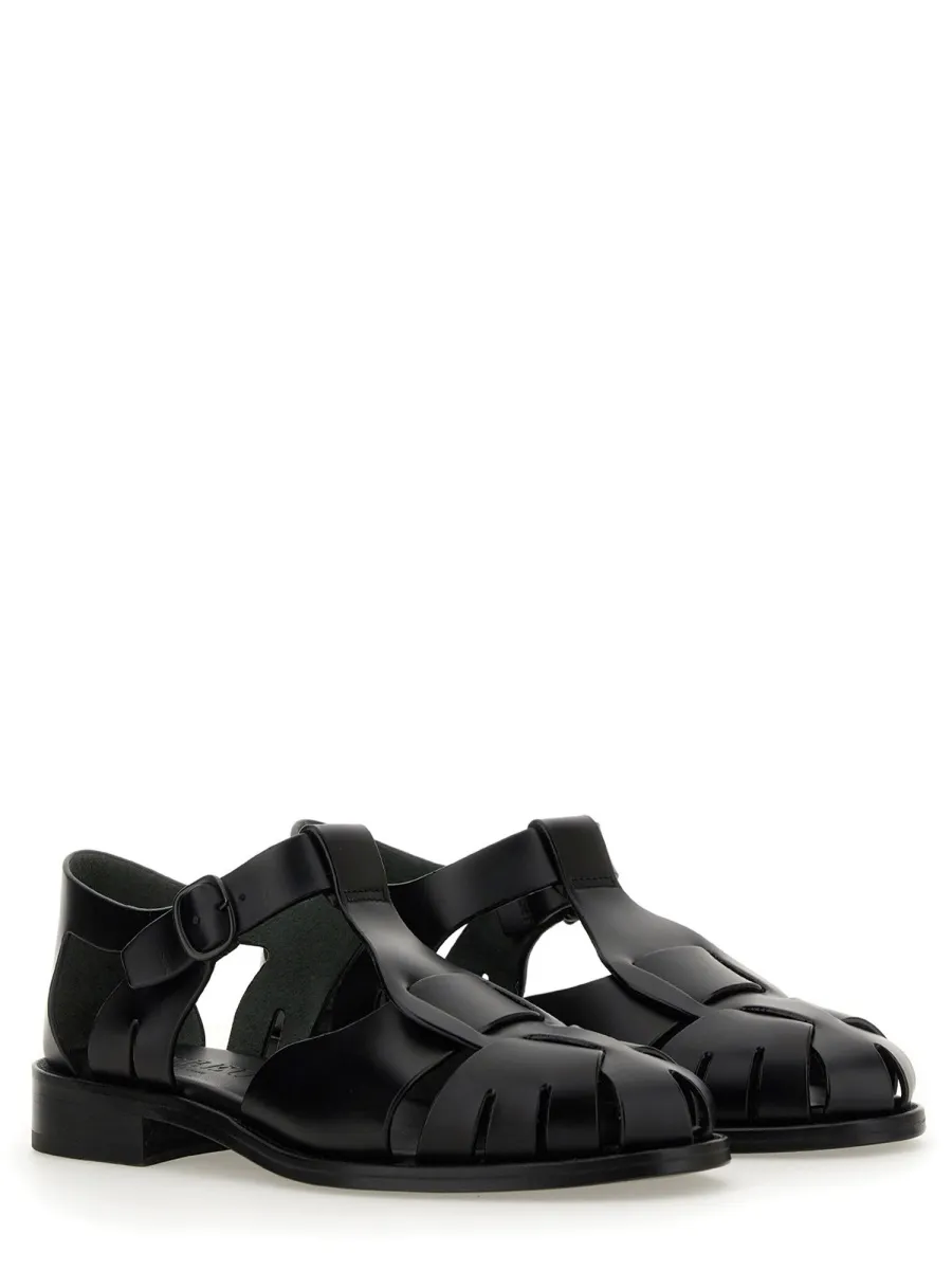 Pesca Cut-Out Leather Sandals