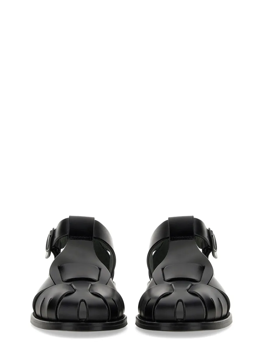 Pesca Cut-Out Leather Sandals