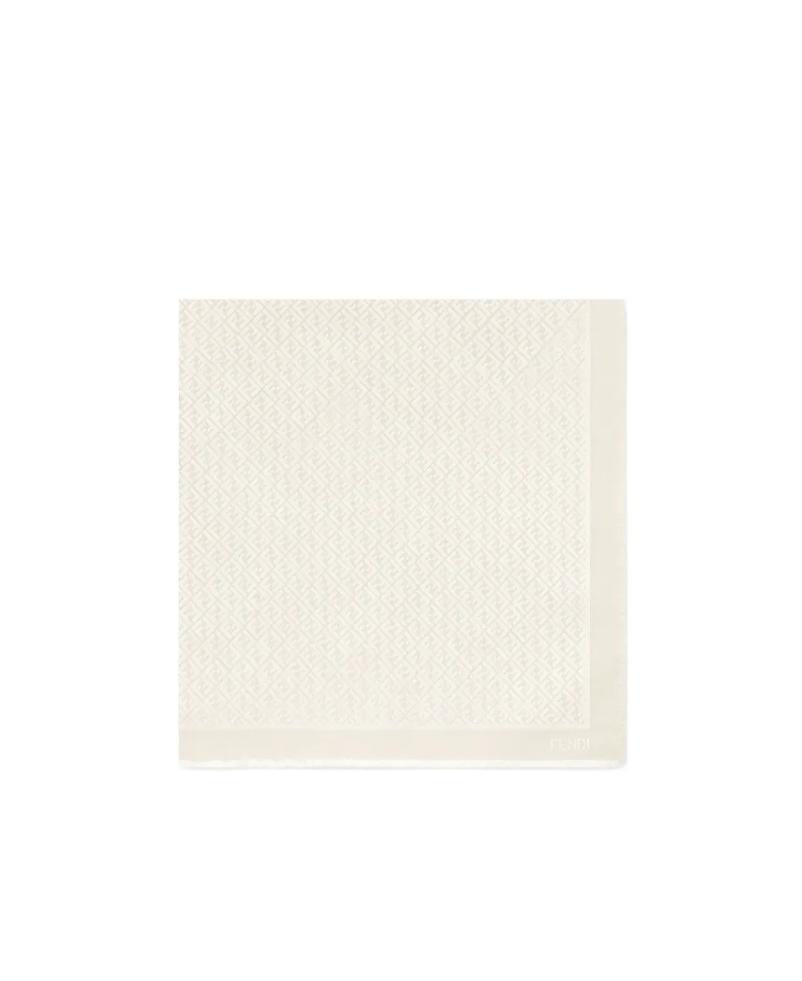 Fendi Ff Logo Printed Fringe Detailed Scarf