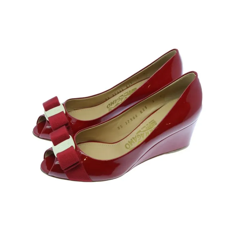 Bow Knot Fish Mouth Slope Heel Shoes