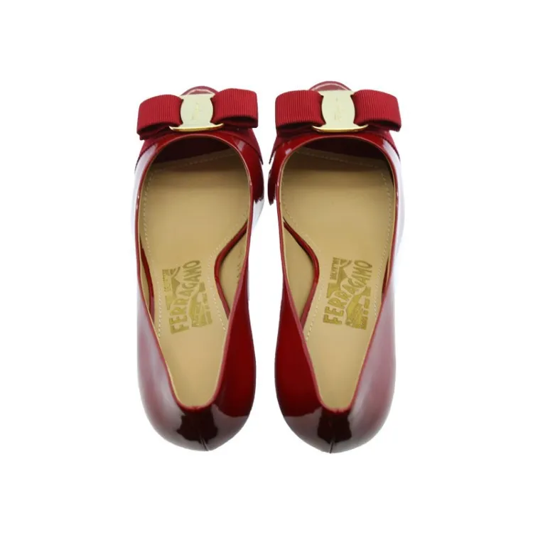 Bow Knot Fish Mouth Slope Heel Shoes