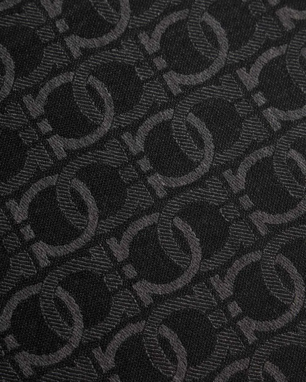 Black Logo Fringed Scarf
