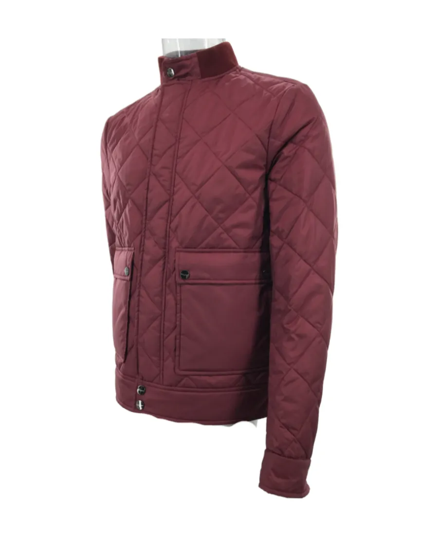 Quilted Cotton Suit With Standing Collar