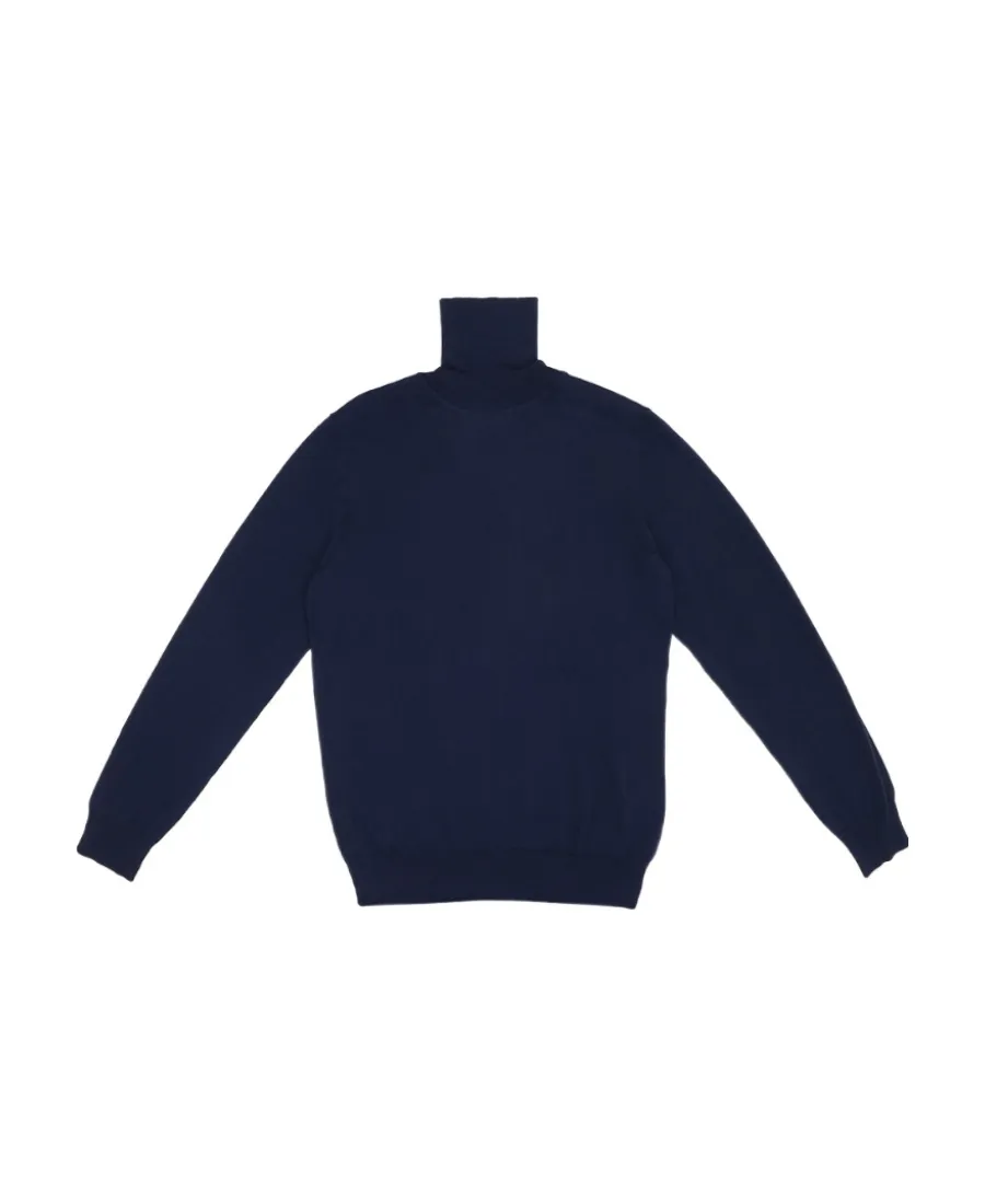 Navy Blue High-Necked Sweater