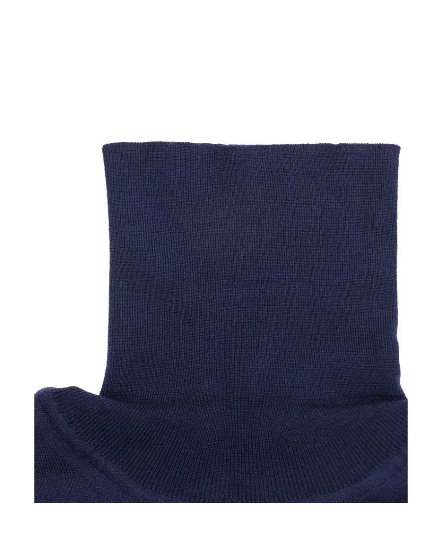 Navy Blue High-Necked Sweater