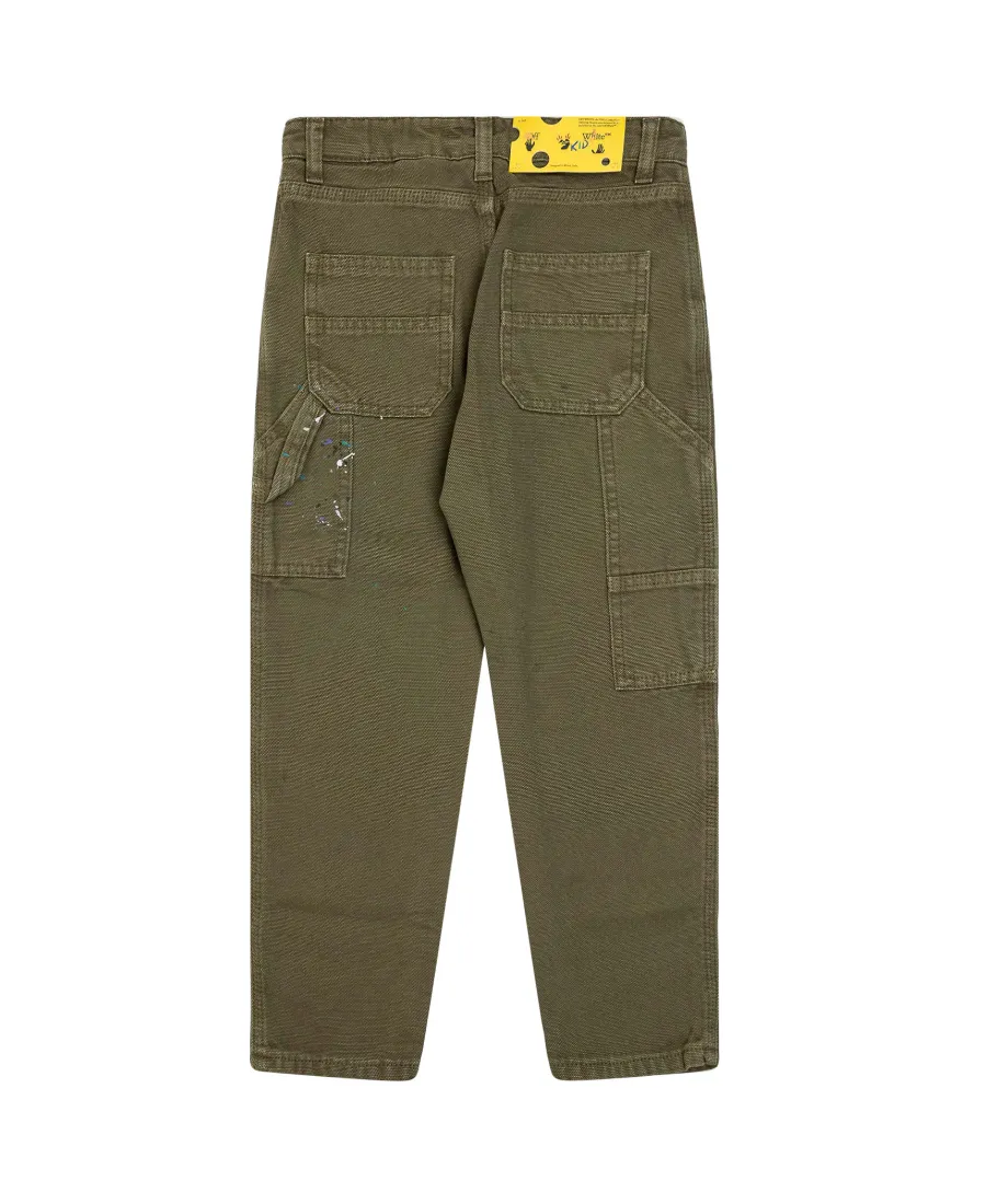 Off-White Kids Paint-Splatter Straight Leg Trousers