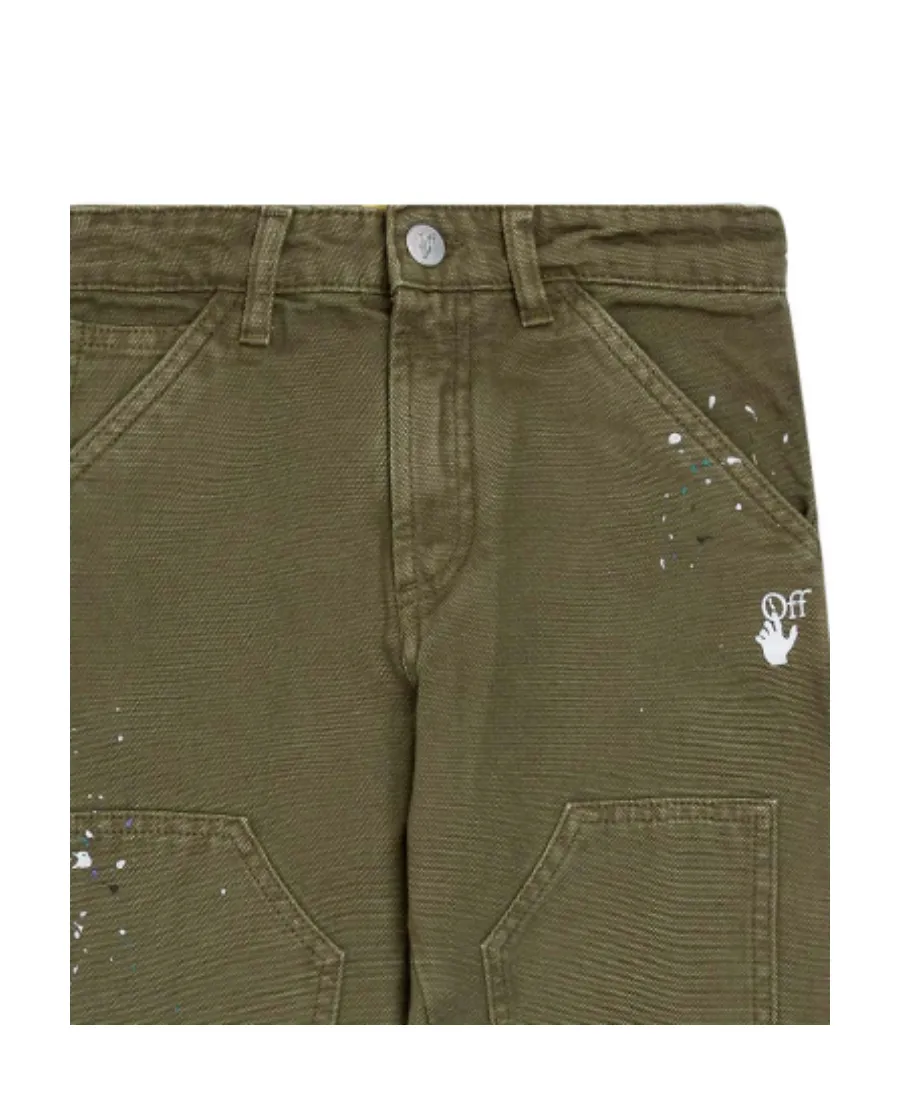 Off-White Kids Paint-Splatter Straight Leg Trousers