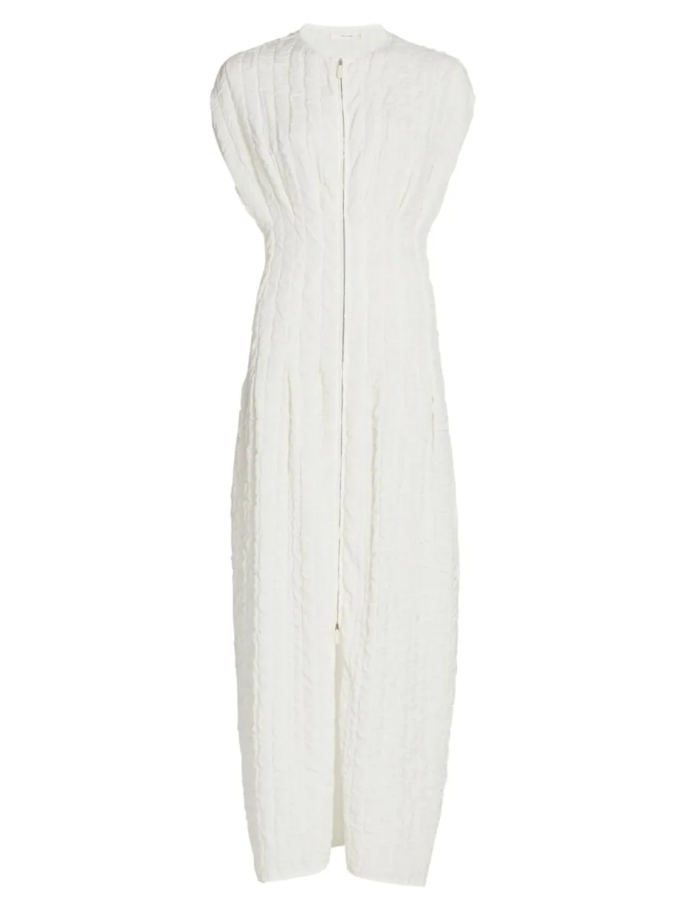 Logo Front Zipper Knitted Pattern Dress