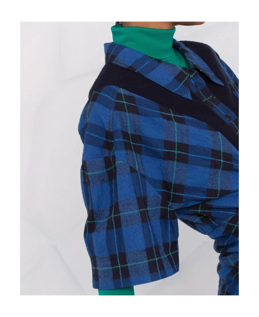 Ruched Check Shirt-Dress