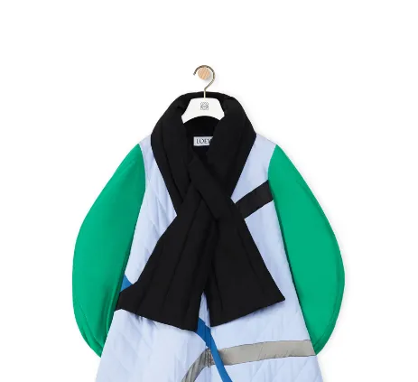 Collarless Sewn Leather Coat