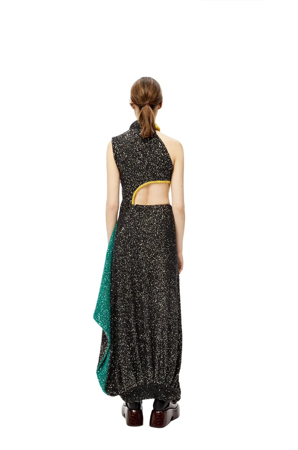 Black Sequined Knitted Dress