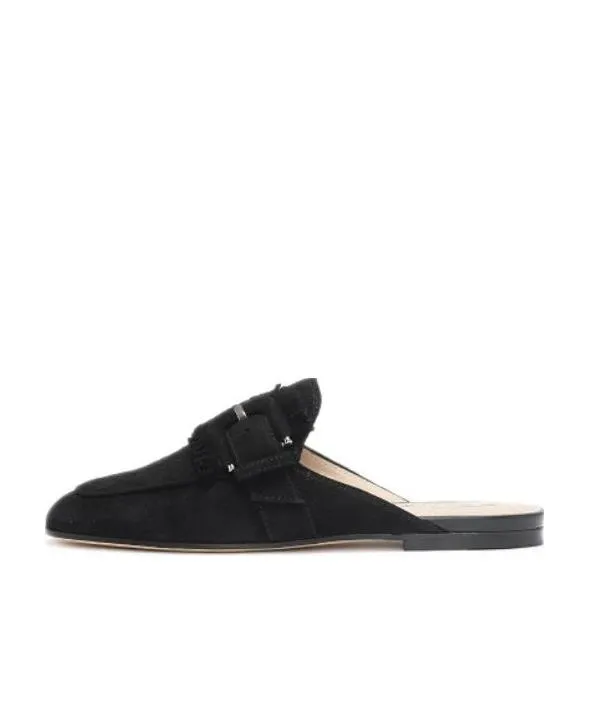 Tassel Lace Buckle Strapless Loafers