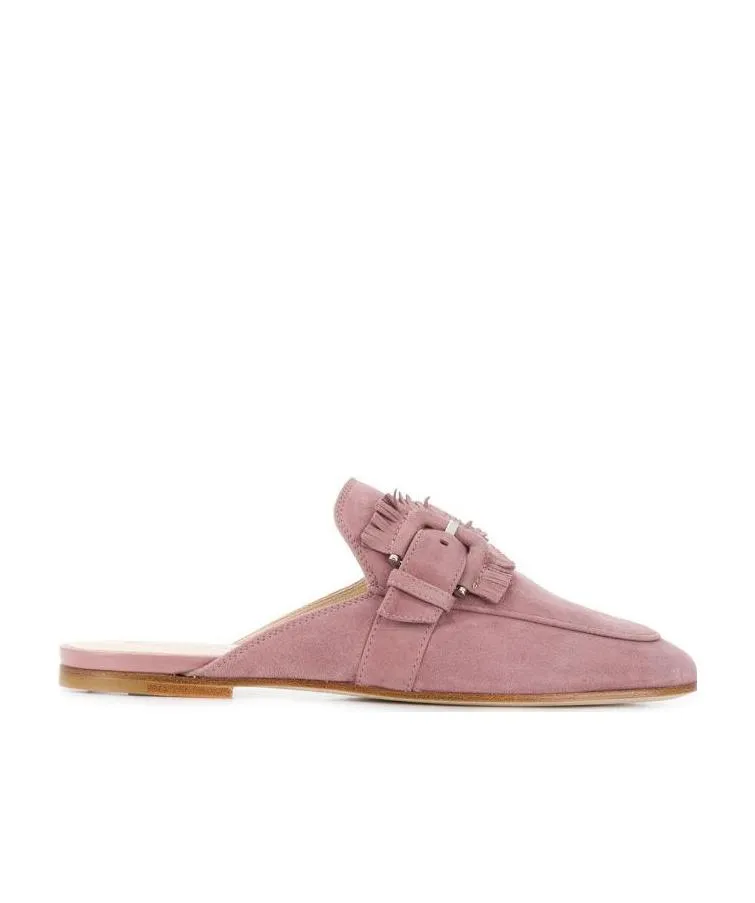 Fringed Buckle-Less Muller Shoes