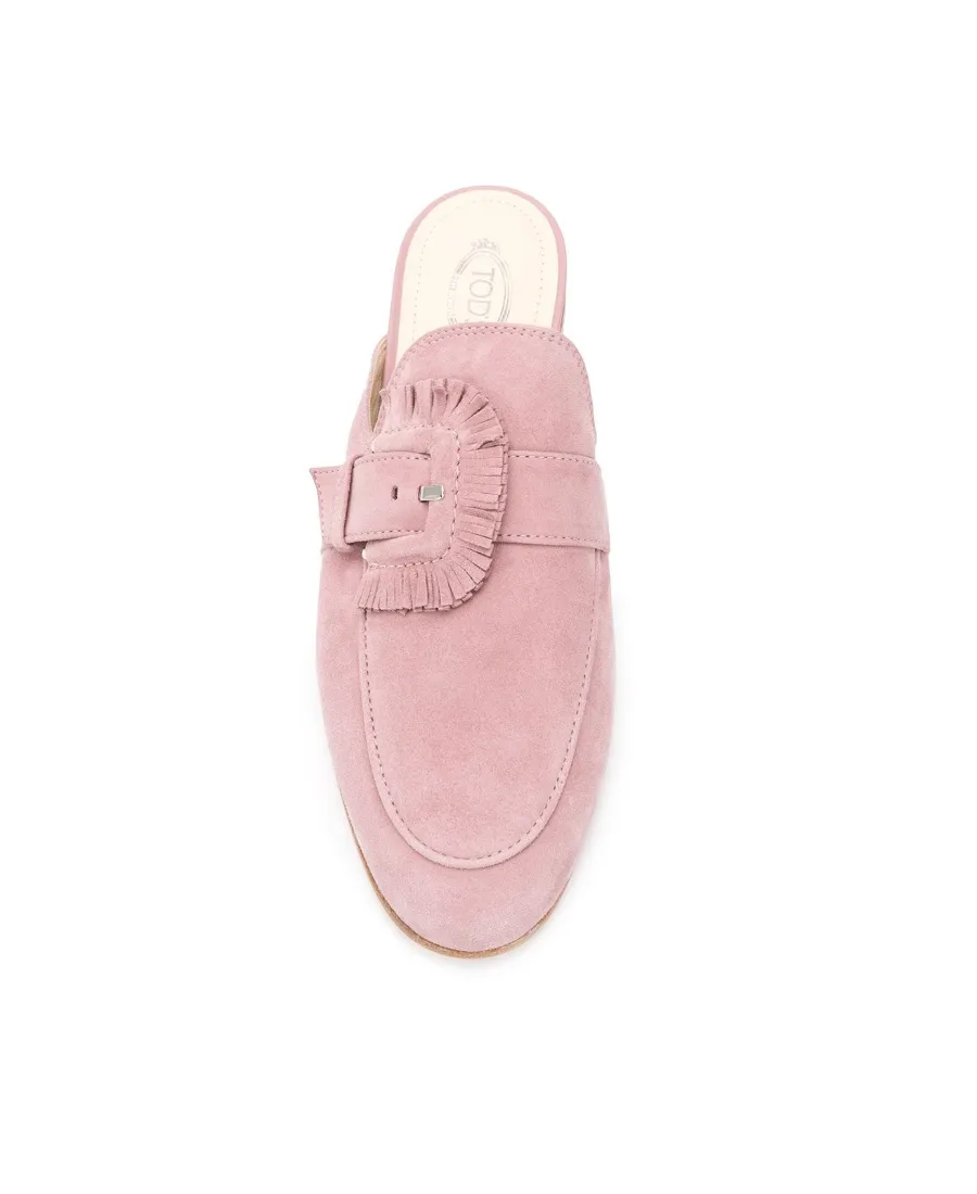 Fringed Buckle-Less Muller Shoes