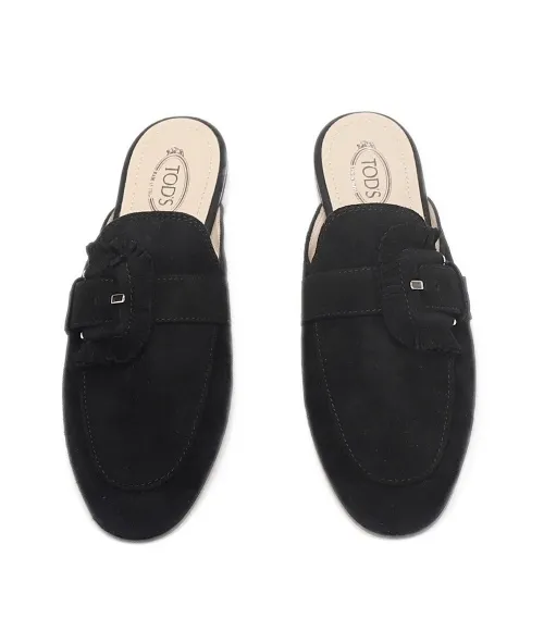 Fringed Buckle-Less Muller Shoes