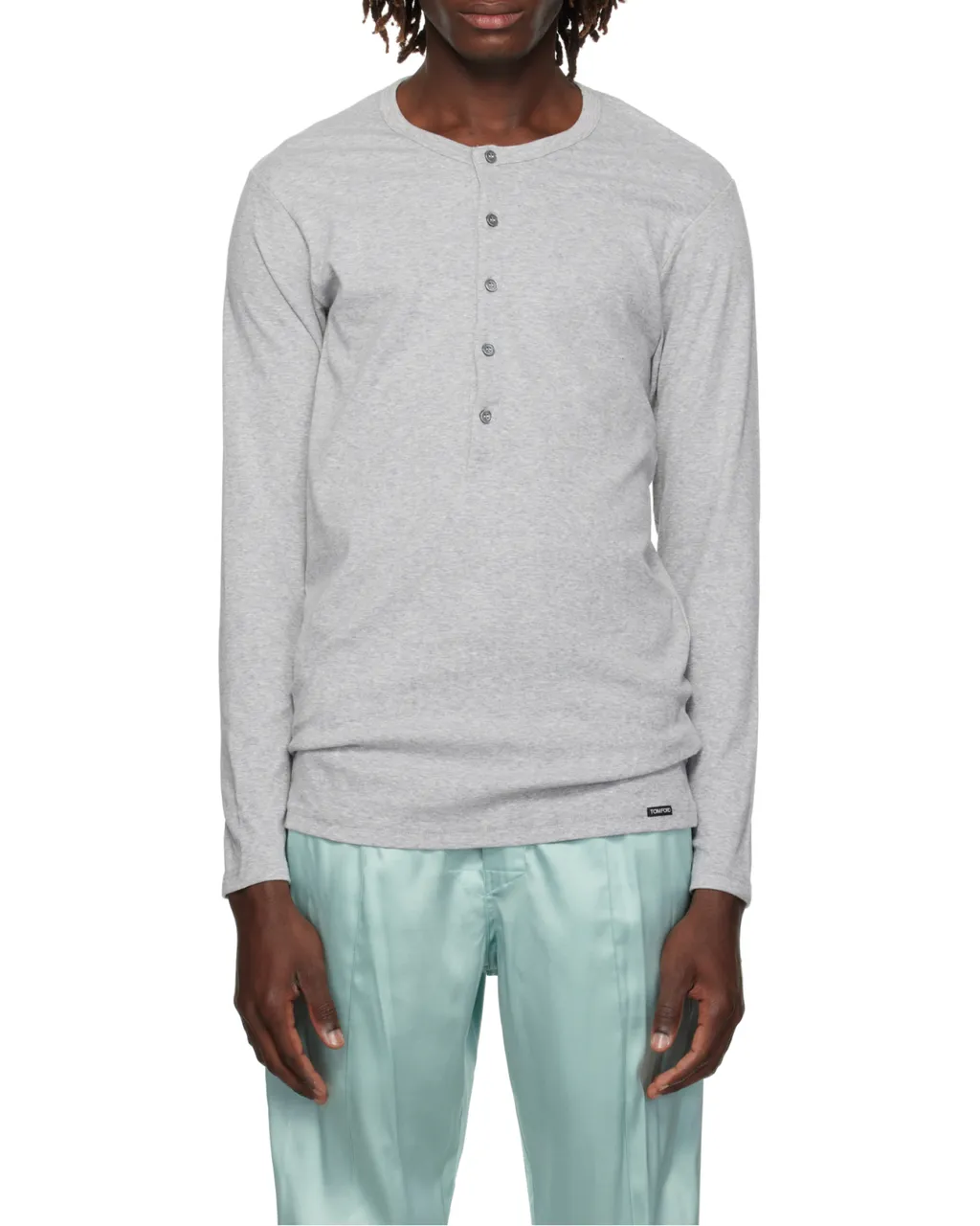 Tom Ford Crewneck Henley Pajama T-Shirt